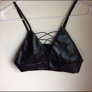 faux leather top