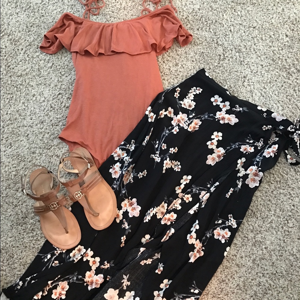 Wrap skirt and body suit or I can separate.