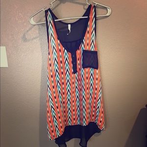 Sheer chevron top