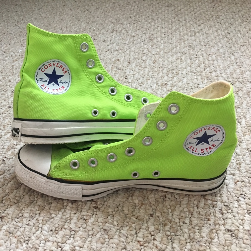 Bright green converse