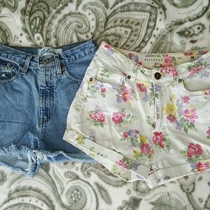 Lot of 2 high waisted jean shorts