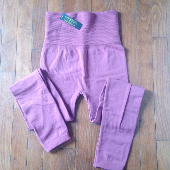 Aurora Seven Pants - High waisted Mauve fleece line leggings Aurora Seven Pants - High waisted Mauve fleece line leggings