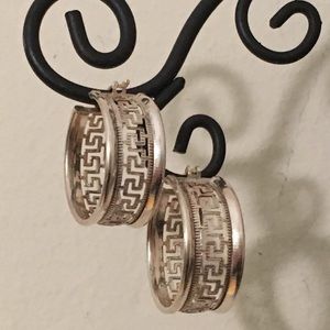 Beautiful Mexican Sterling Silver hoops
