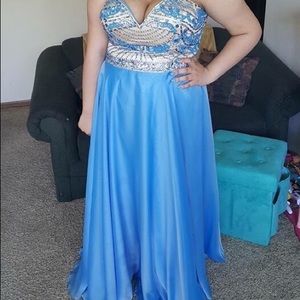 Sherri hill blue prom dress