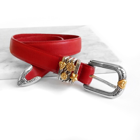 Brighton Accessories - Brighton red leather charm belt