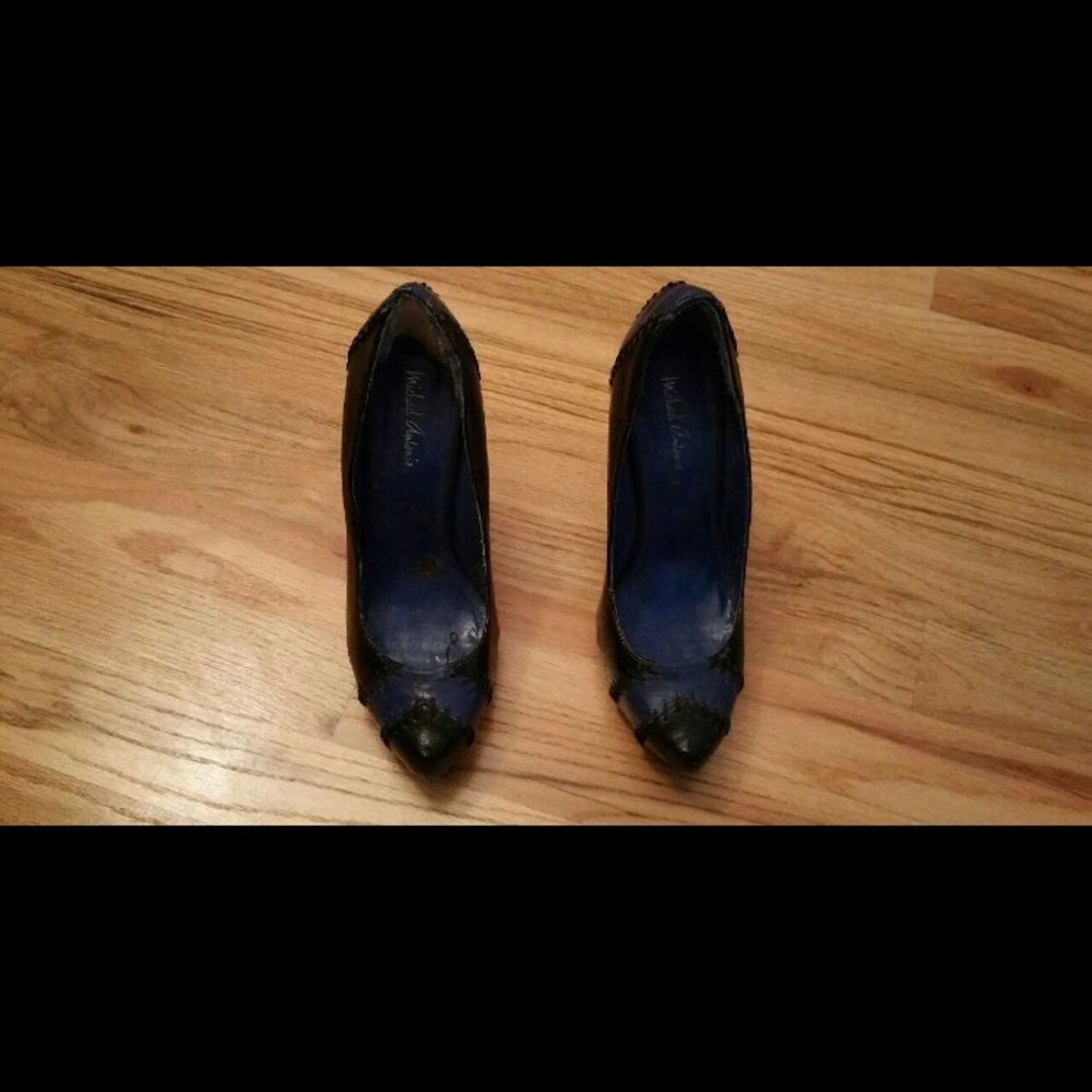 Black and blue heels