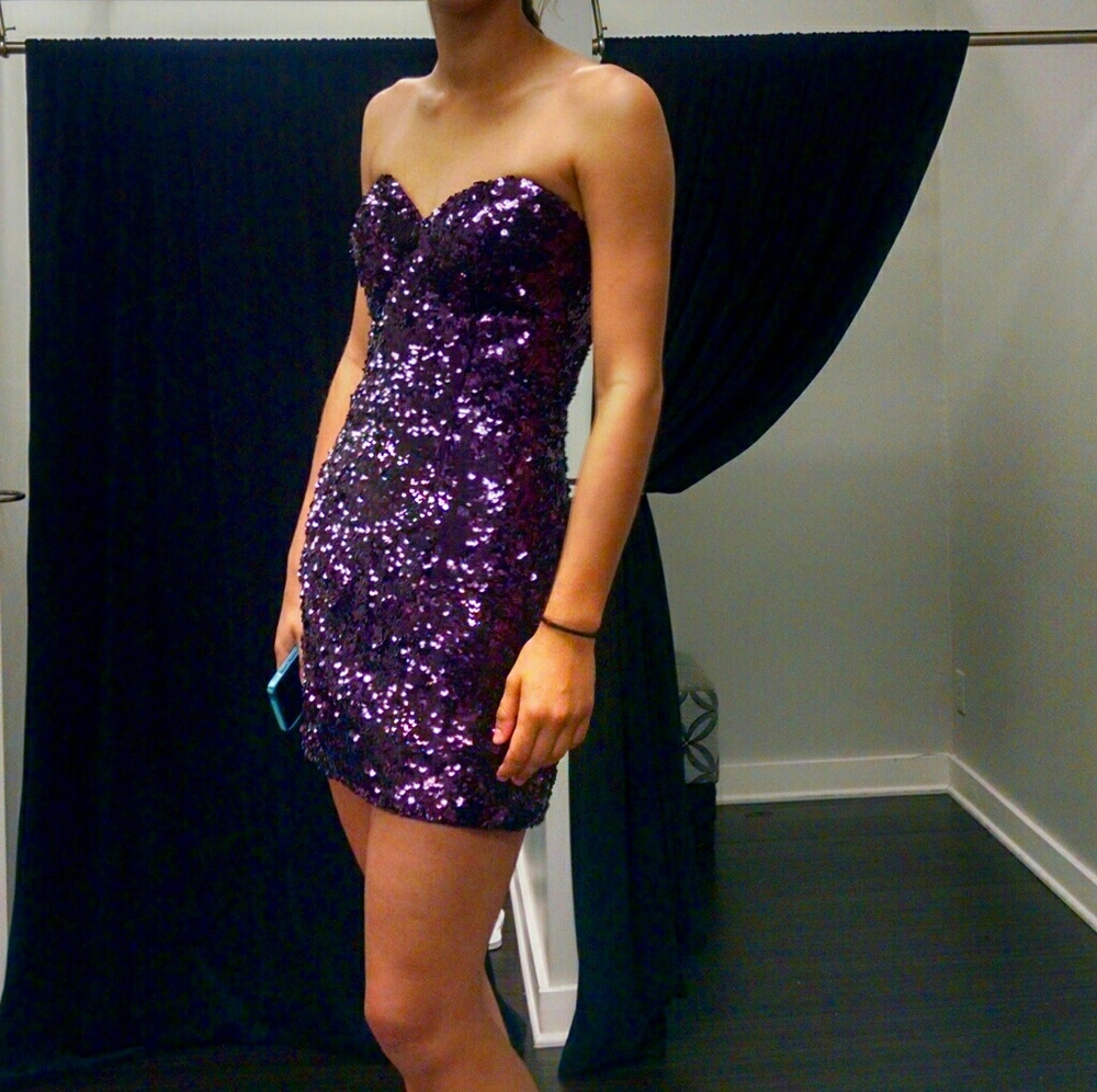 Plum Sparkly Formal Dress