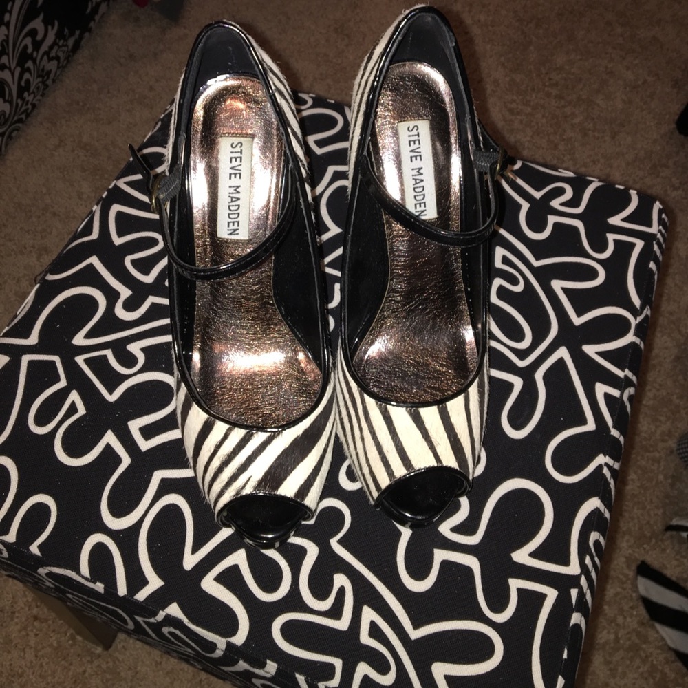 Zebra print heels