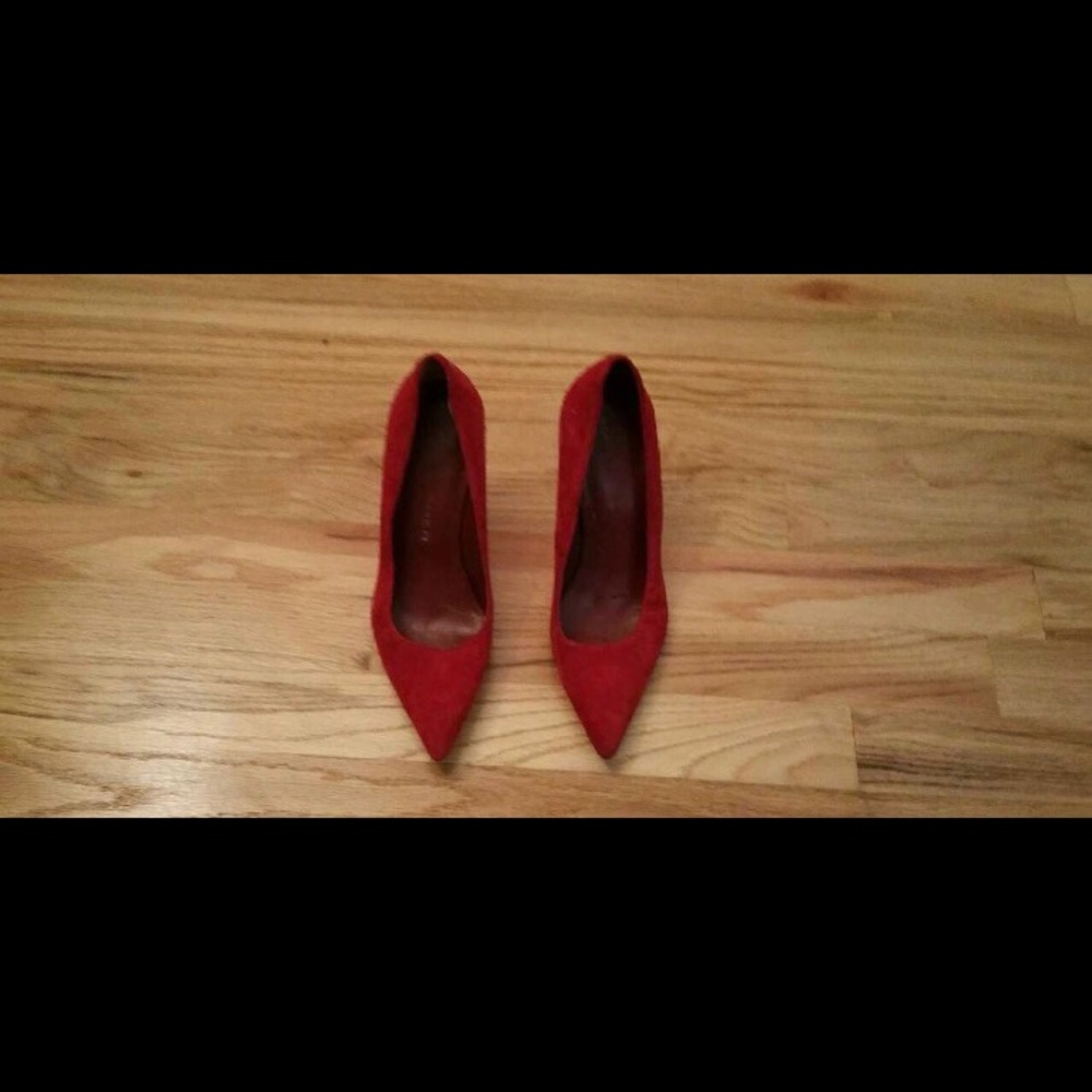 Red suede heel