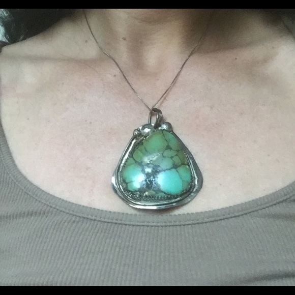 Sterling Silver & turquoise pendant - Picture 1 of 4