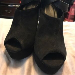 Torrid wide width open toe wedges