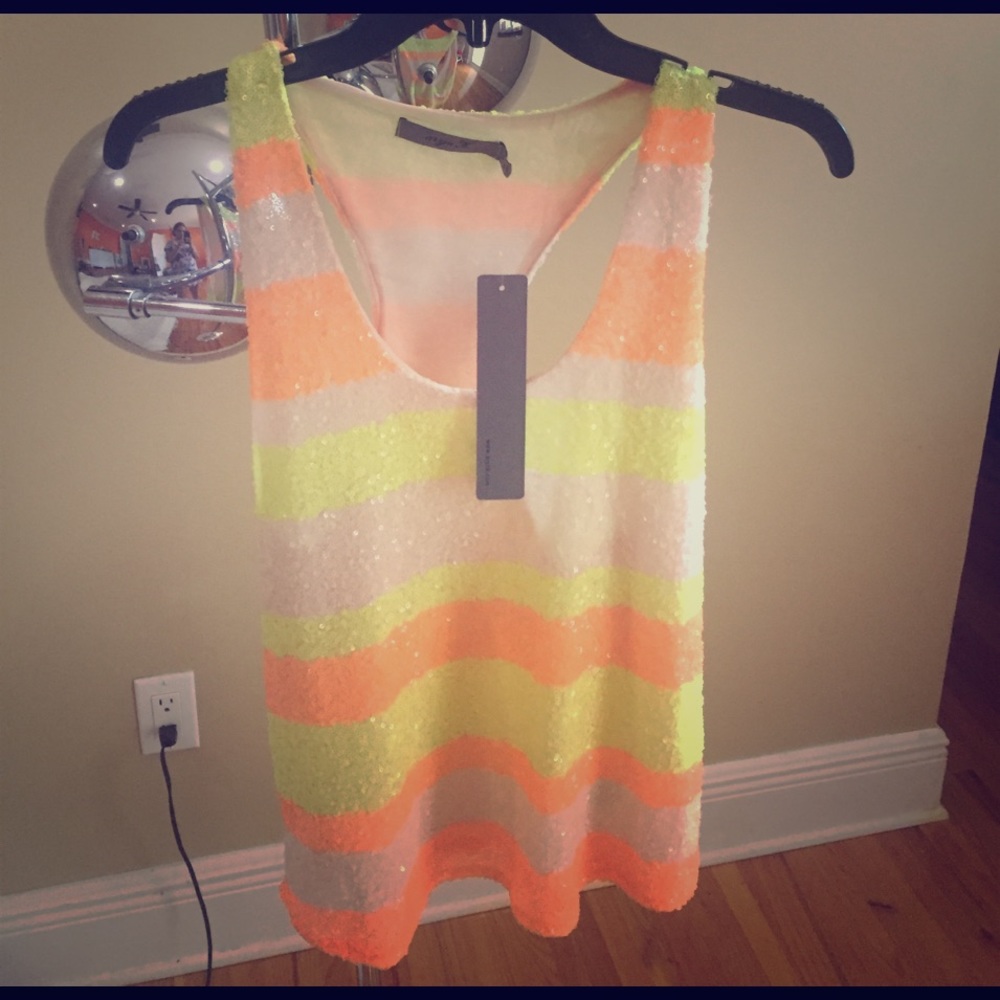 neon tank top sequins