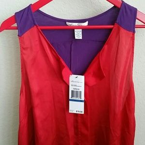 Kenneth Cole Tri-Color / Sheer & Knit Top Size XL