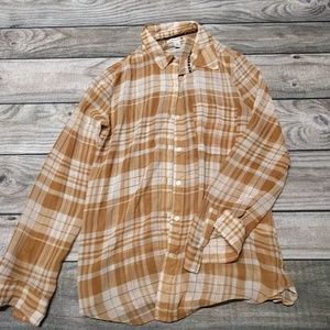 Sheer old navy plaid button down shirt