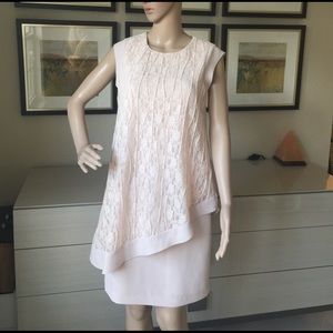 Badgley Mischka blush lace dress size XS