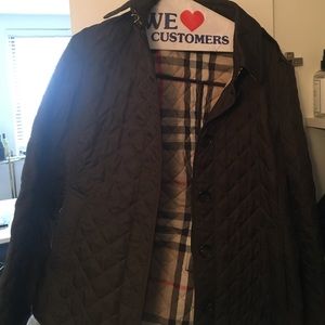 Burberry quilted ashurst in olive size medium