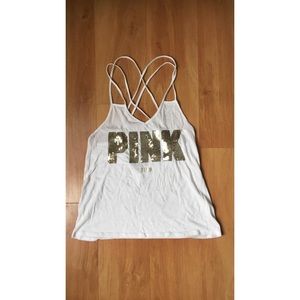 PINK gold sparkle VS top