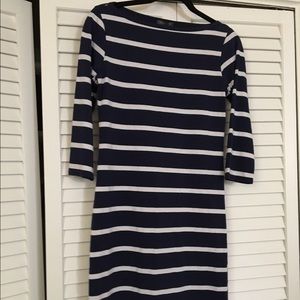 New with tags! Navy & White Striped Dress Medium