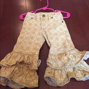 Persnickety Yellow Ruffle Pants- 2yr
