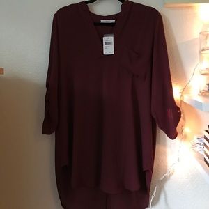 Lush Perfect Roll Tab Sleeve Tunic