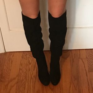 Steve Madden black suede over the knee boots