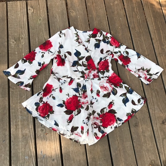 🌹 Red Rose  Romper - Picture 3 of 8
