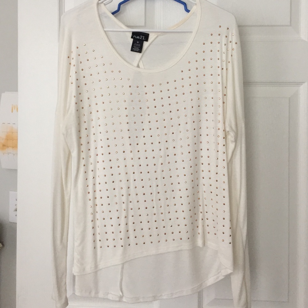 Off white tunic with gold gems
