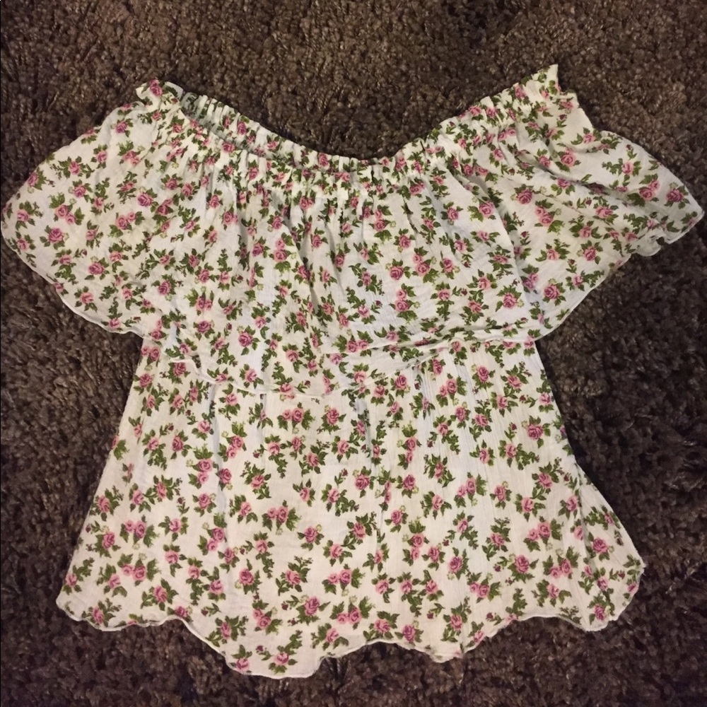 Off the shoulder floral blouse