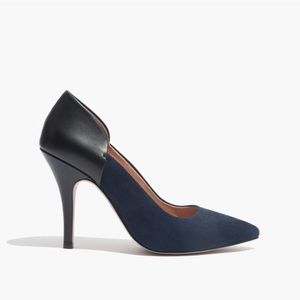 Madewell Maddie Heel in Navy and Black NWOB