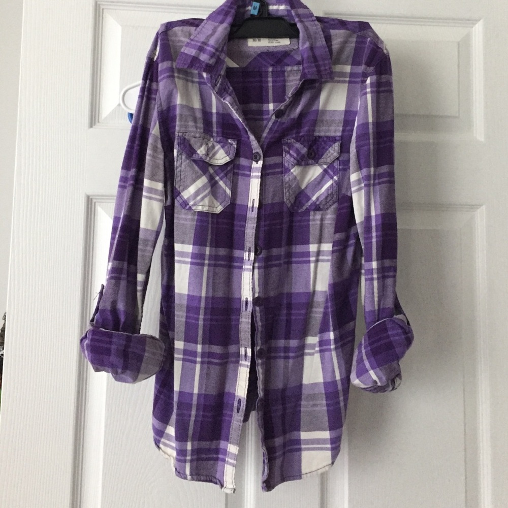 Purple plaid shirt