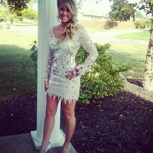 Metallic, color-shifting Homecoming/Prom dress