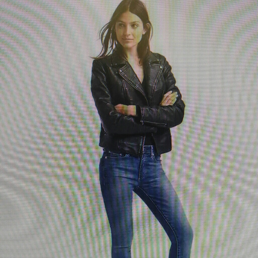 Gap black leather jacket