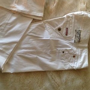 Hudson White Twill Pant