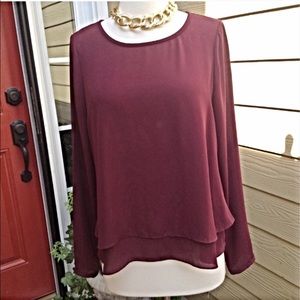 WHBM Burgundy Top