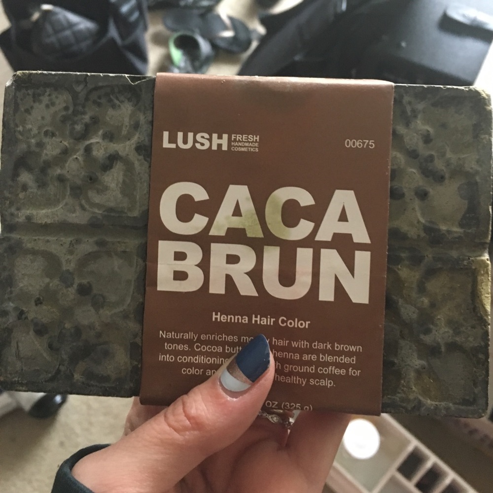 Dark brown lush henna. Full block never used