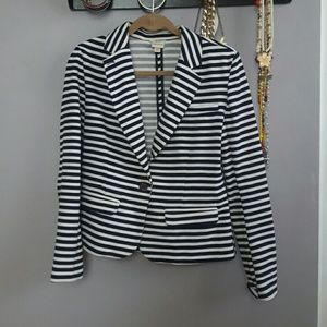Navy Blue and white striped blazer
