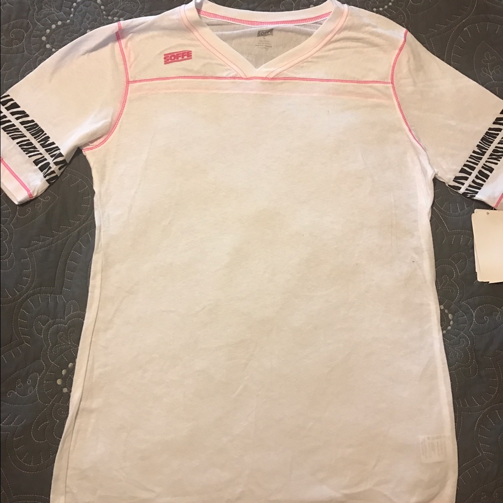 Soffe pink and white tshirt