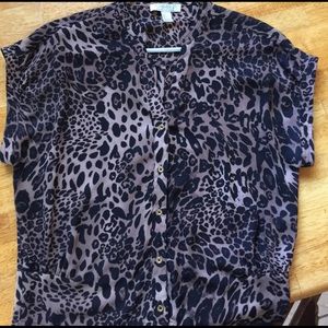 Forever 21 essentials blouse animal print