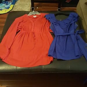 2 Large maternity shirts