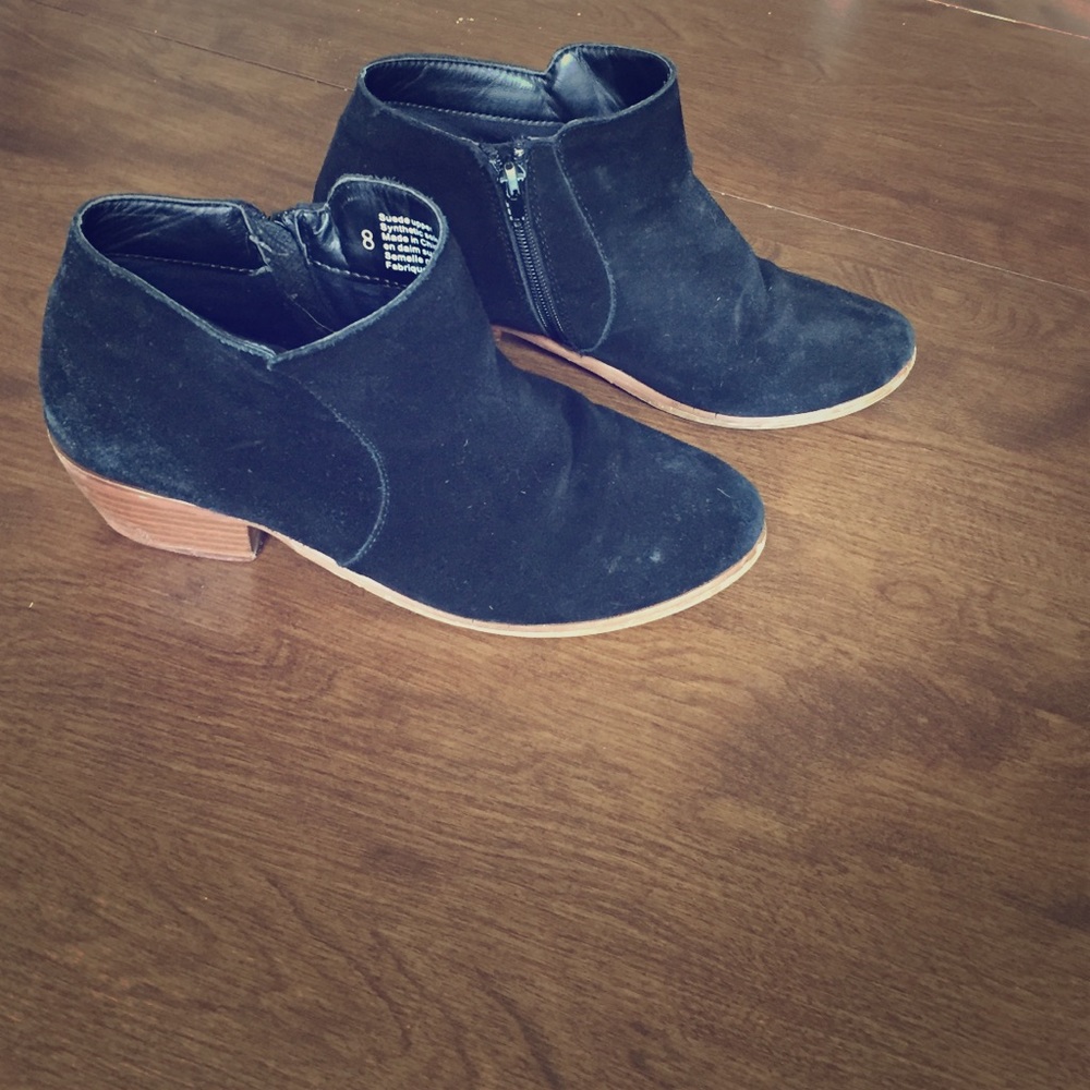 Black suede booties