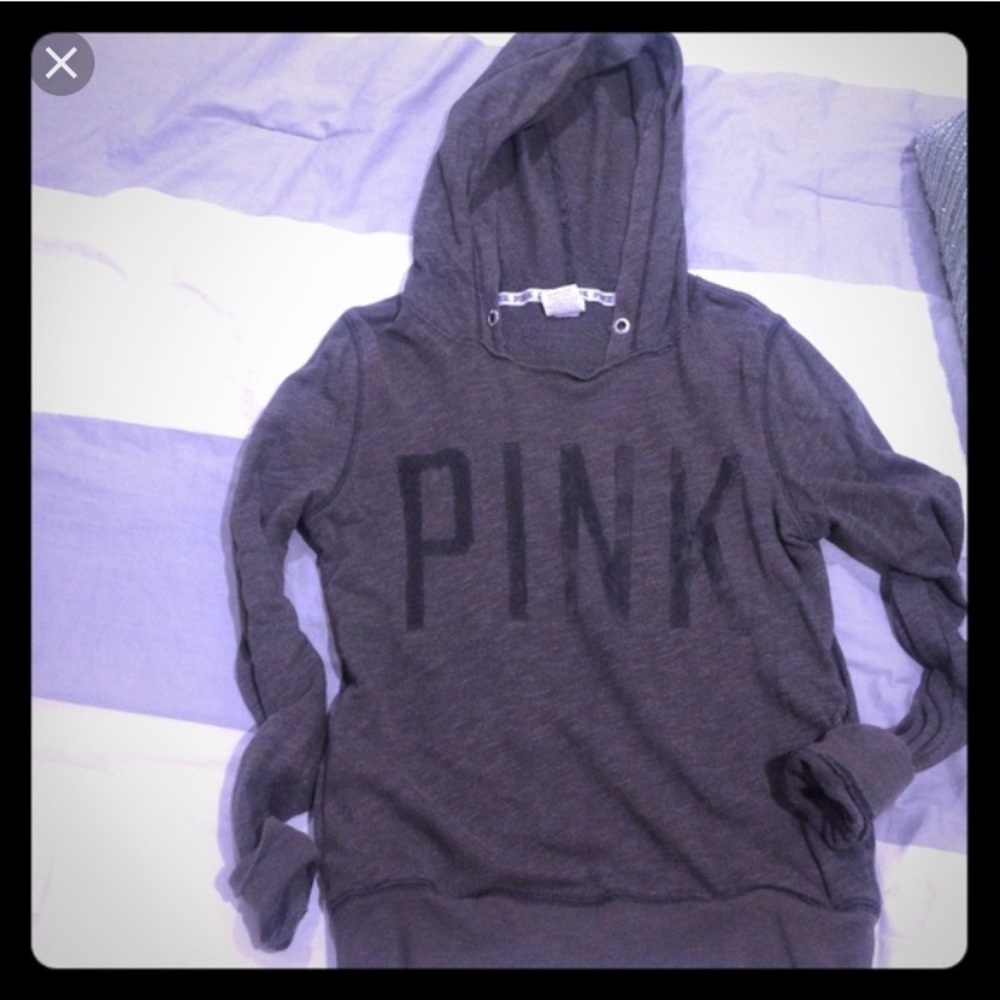 Victoria secret pink dark gray hoodie