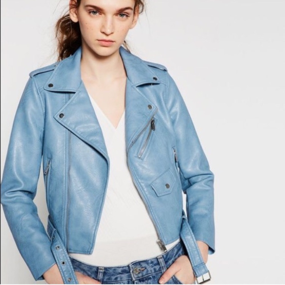zara faux leather jacket
