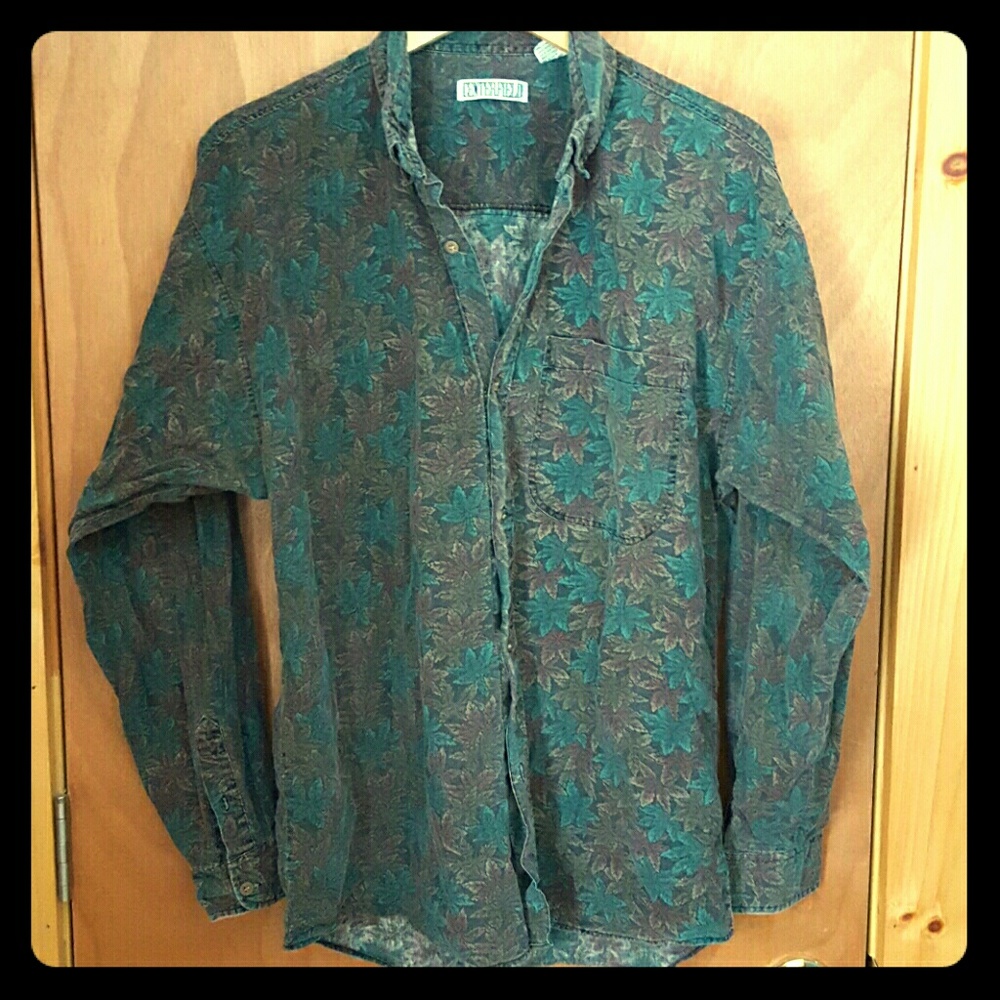 Vintage hipster patterned button down shirt