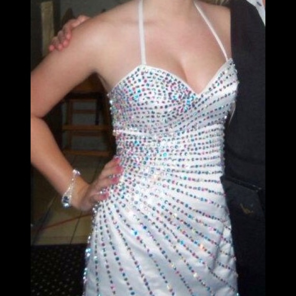 White Halter Sun dazzle Dress