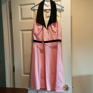 Rock Steady retro pinup halter dress sz.L w/ belt
