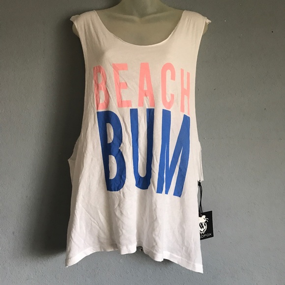 {WILD FOX} Beach Bum Muscle Tee Tank - Picture 3 of 6