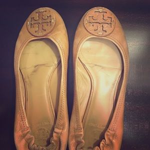 7.5 brown Tory burch ballerina flat