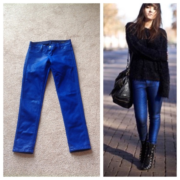 bluelab Pants - Blue lab shinny blue skinny reversible skinny