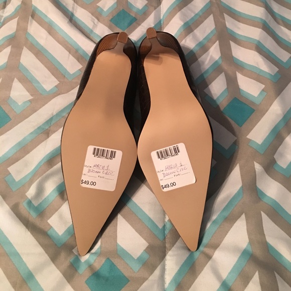 Brown croc Rampage 3 in pointed toe heels - Picture 3 of 4