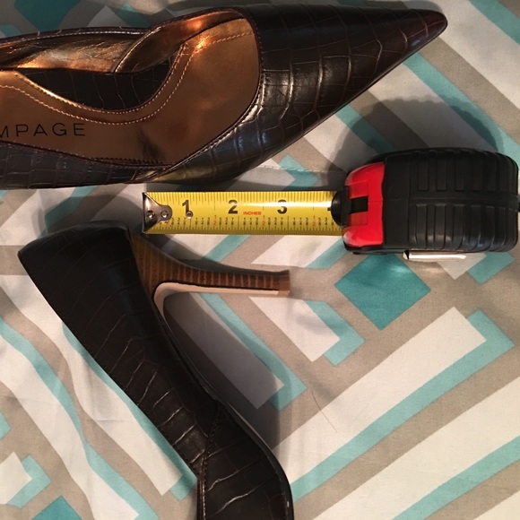 Brown croc Rampage 3 in pointed toe heels - Picture 4 of 4